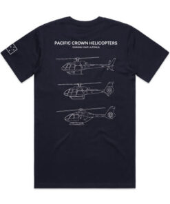Alternative view of Pacific Crown Navy pocket tee