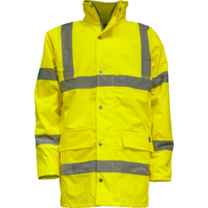 AS/NZS 4602.1:2024 compliant yellow hi-vis jacket with reflective tape. Ideal for construction, mining, and warehouse safety in Australian conditions.
